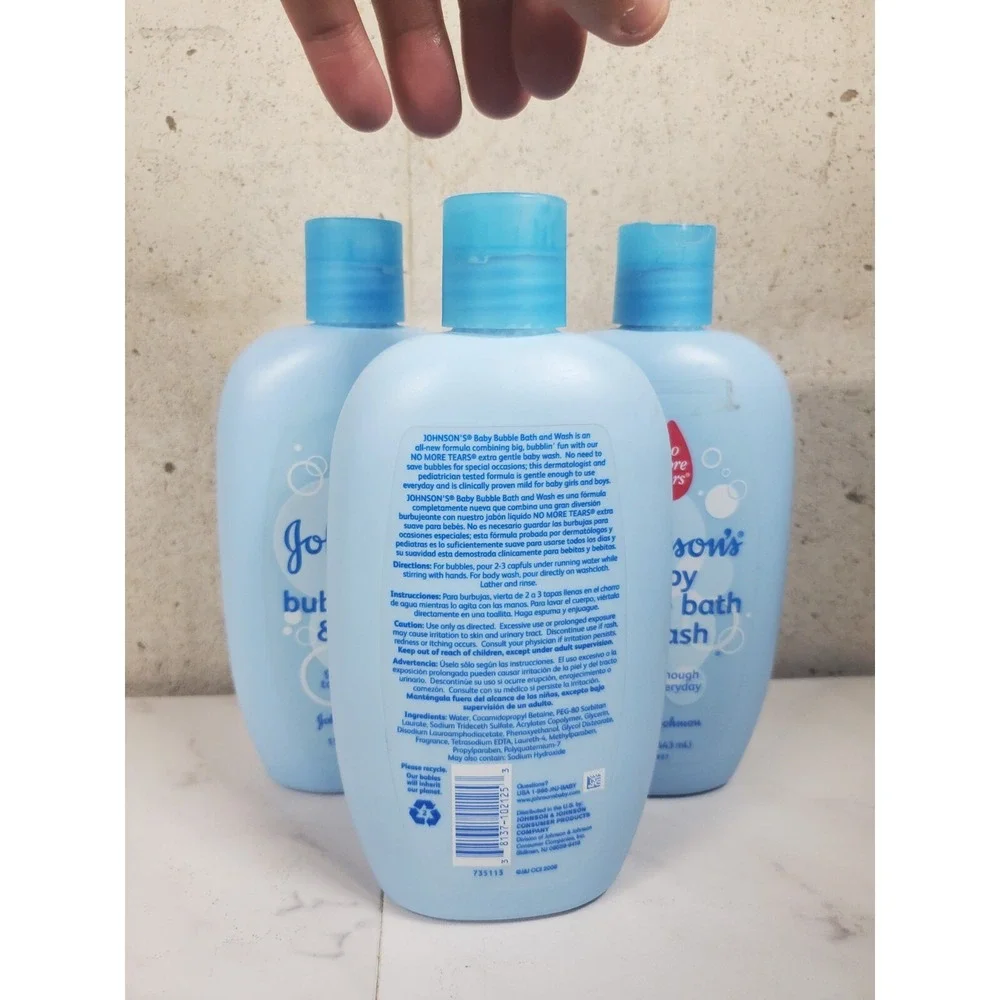 3 - Johnson‎ & Johnson's Baby Bubble Bath Gentle No Tears ORIGINAL Formula HTF